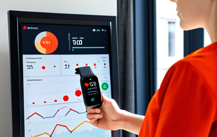 A professional-looking person, fully clothed in modest business casual attire, confidently checking their smartwatch which displays real-time health metrics such as heart rate and sleep patterns. They stand in a bright, contemporary home office, with a sleek smartphone showing a personalized health dashboard. The atmosphere is calm and empowers, highlighting proactive daily health management through AI. safe for work, appropriate content, fully clothed, professional, perfect anatomy, correct proportions, natural pose, well-formed hands, proper finger count, natural body proportions, high-quality, professional photography, family-friendly.
