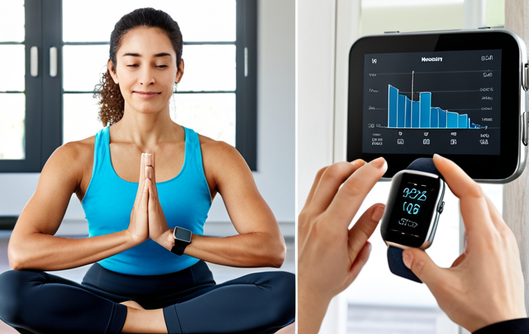 Personalized Health Management**
"A fully clothed woman wearing a smartwatch, receiving a personalized health report on the watch face, displayed with charts and data. She is in a bright, modern home setting, possibly doing yoga or stretching. Safe for work, appropriate content, fully clothed, perfect anatomy, correct proportions, natural pose, professional, family-friendly, well-formed hands, proper finger count, natural body proportions."
**